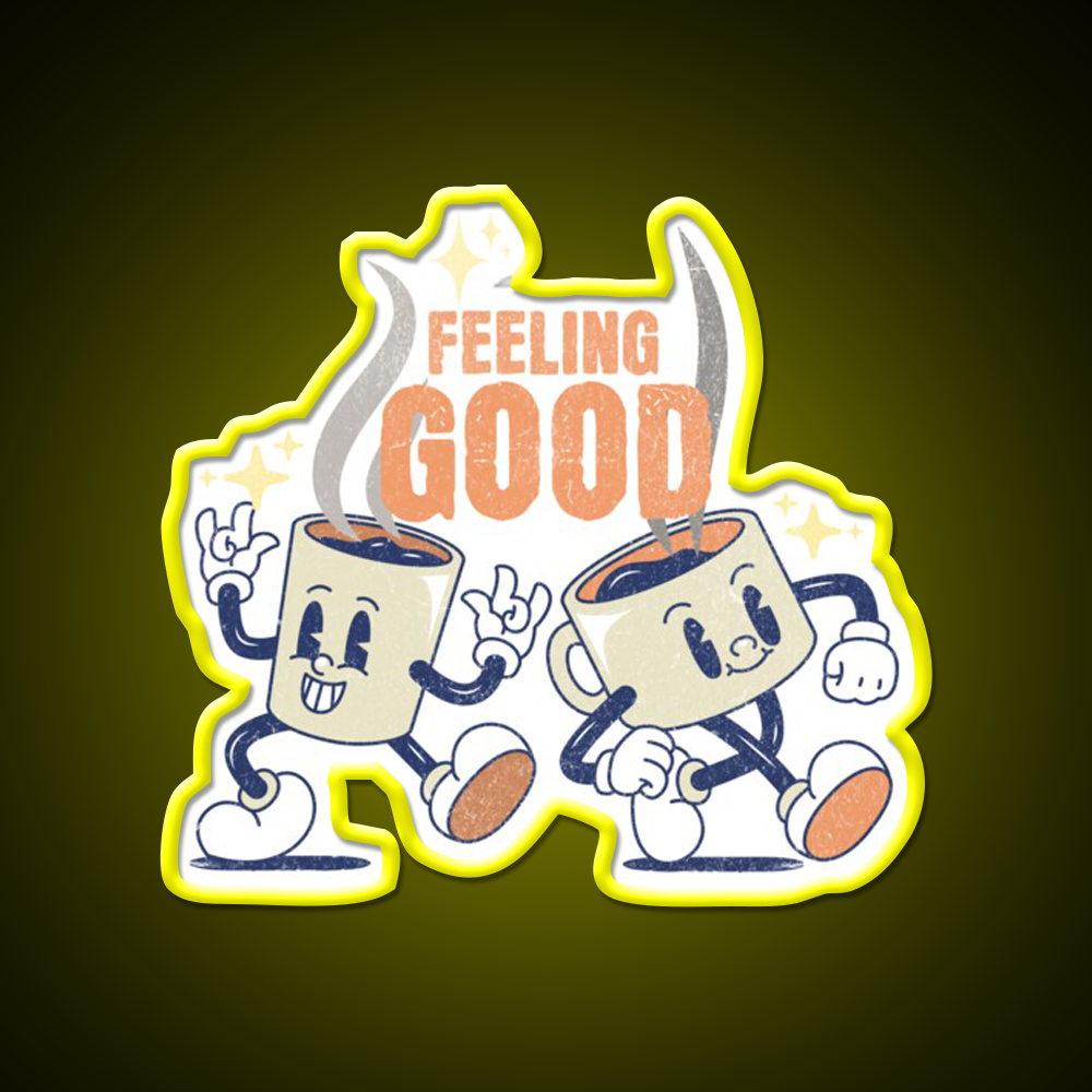 Feeling Good Coffee Lover Print Cafe Led Neon Sign Espresso Bar Art Rgb Color