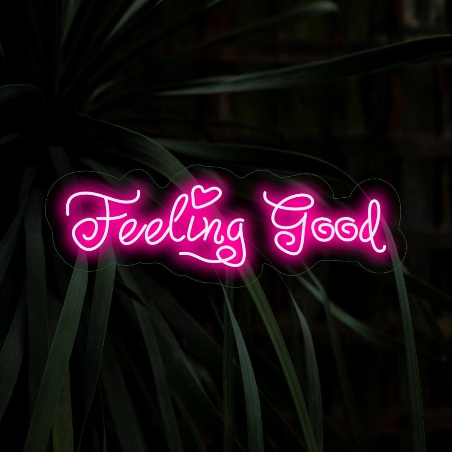 Feeling Good Led Neon Sign Vibrant Pink Heart Accent For Home Cafe Decor | Shineneon
