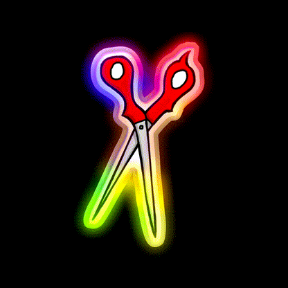 Feeling Snippy Barber Shop Haircut Led Neon Sign - LED neon sign close-up detail