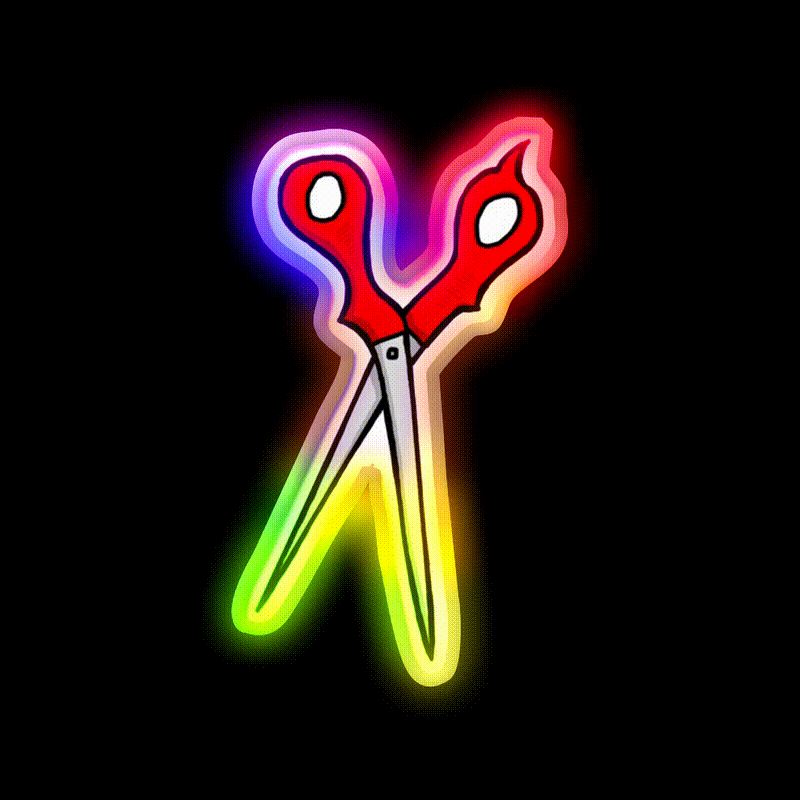 Feeling Snippy Barber Shop Haircut Led Neon Sign - LED neon sign close-up detail