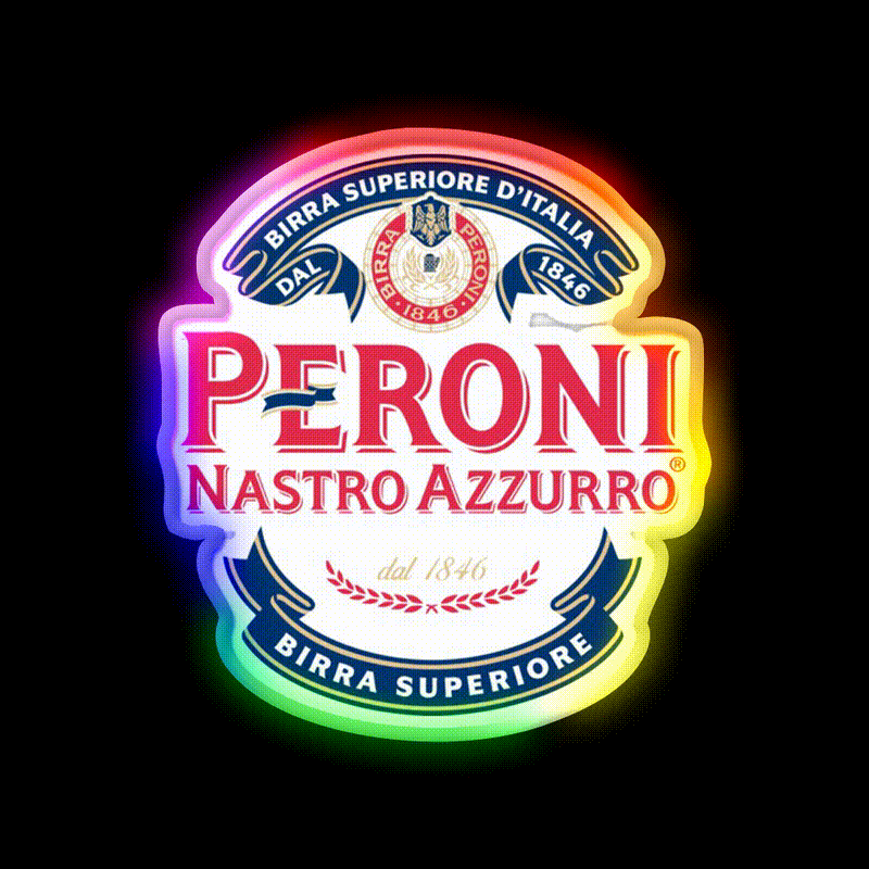 Feelings Peroni Brewery Contact Beer Bar Decor Led Neon Sign Rgb Color - LED neon sign close-up detail