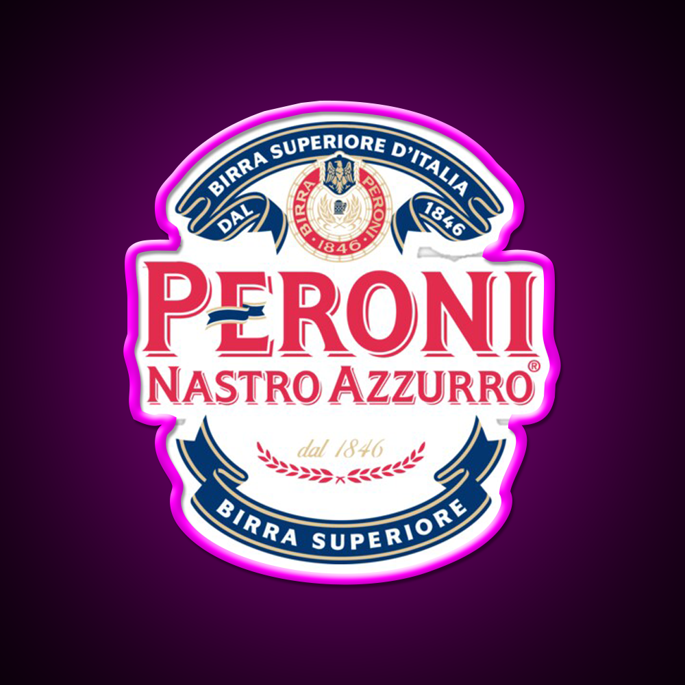 Feelings Peroni Brewery Contact Beer Bar Decor Led Neon Sign Rgb Color - Neon sign mounted on wall in room
