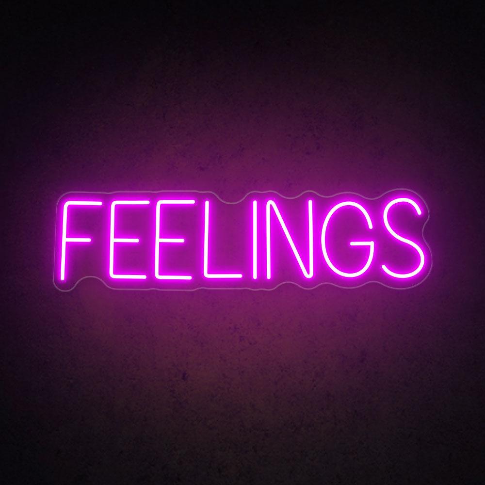 Feelings Pink Led Neon Sign Modern Bedroom Wall Decor | Shineneon