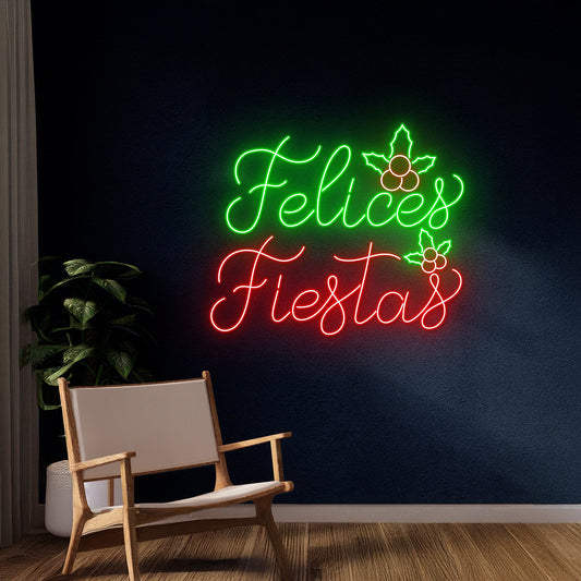 Felices Fiestas Neon Sign