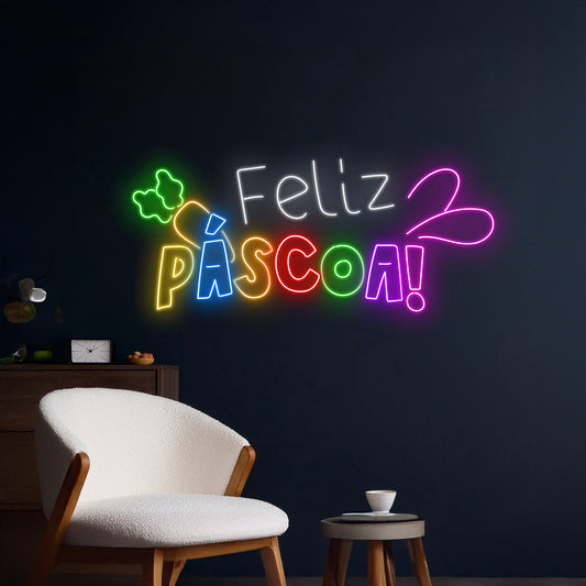 Feliz Pascoa Led Neon Sign