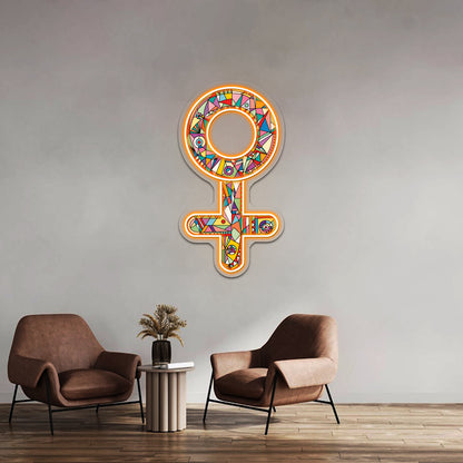 Female Gender Symbol Wall Artwork Neon Signs