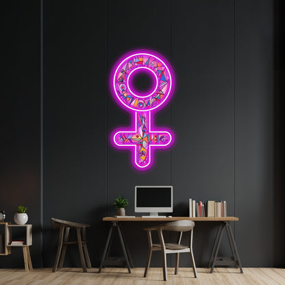 Female Gender Symbol Wall Artwork Neon Signs