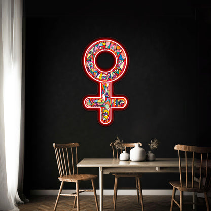 Female Gender Symbol Wall Artwork Neon Signs