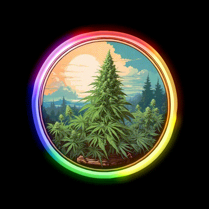 Female Mother Plan Natural Beauty Hemp Inspired Green Leaf Led Neon Sign Rgb Color - LED neon sign close-up detail