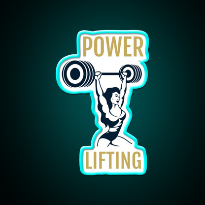 Female Powerlifter Gym Fitness Led Neon Sign Rgb Color