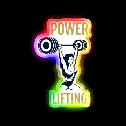 Female Powerlifter Gym Fitness Led Neon Sign Rgb Color