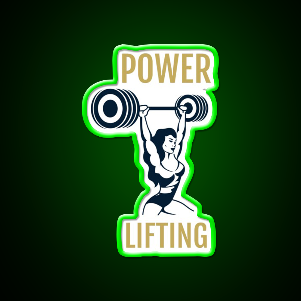 Female Powerlifter Gym Fitness Led Neon Sign Rgb Color