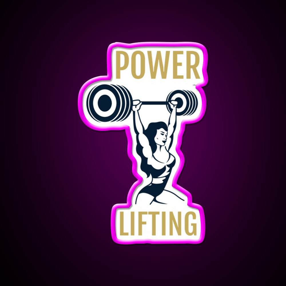 Female Powerlifter Gym Fitness Led Neon Sign Rgb Color