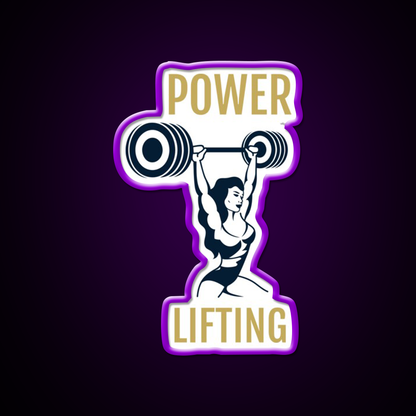 Female Powerlifter Gym Fitness Led Neon Sign Rgb Color