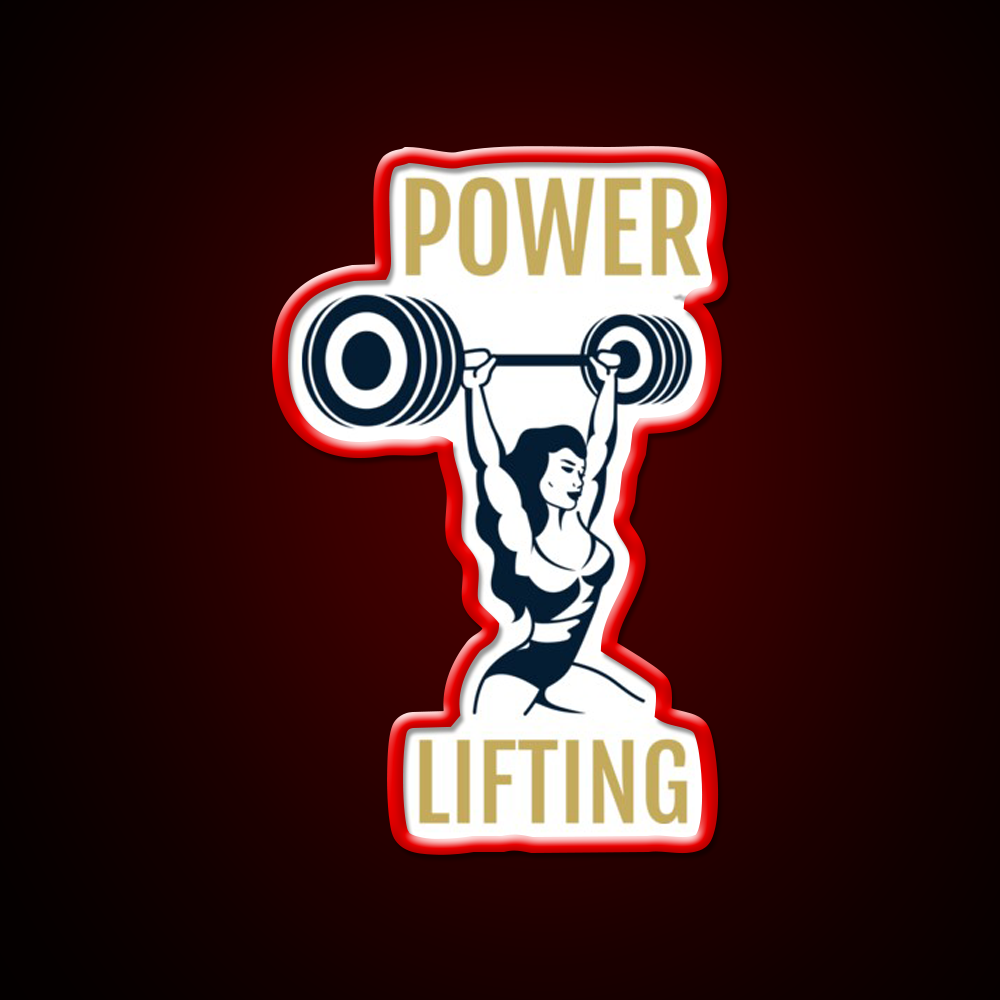 Female Powerlifter Gym Fitness Led Neon Sign Rgb Color