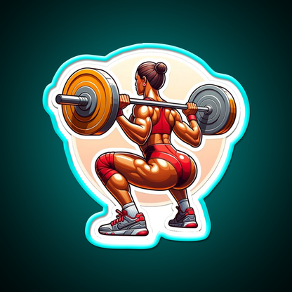 Female Squat Workout Bodybuilding Gym Fitness Led Neon Sign Rgb Color