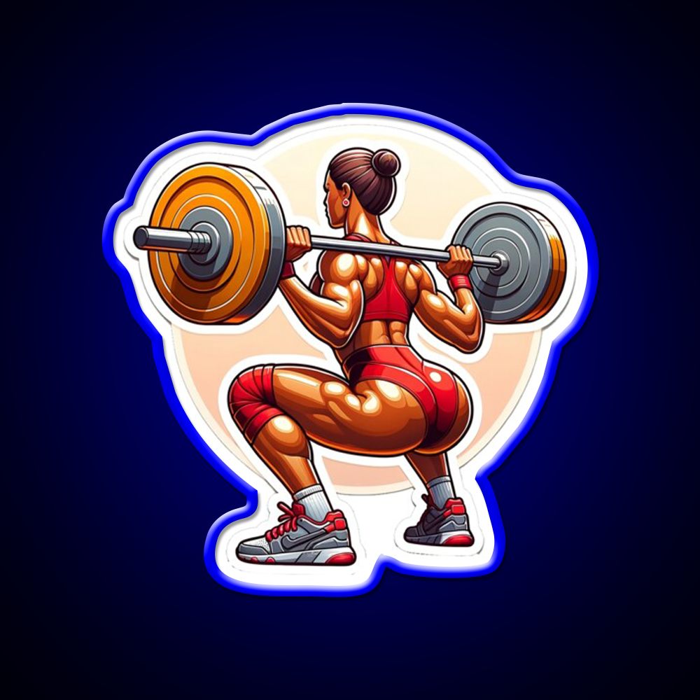 Female Squat Workout Bodybuilding Gym Fitness Led Neon Sign Rgb Color