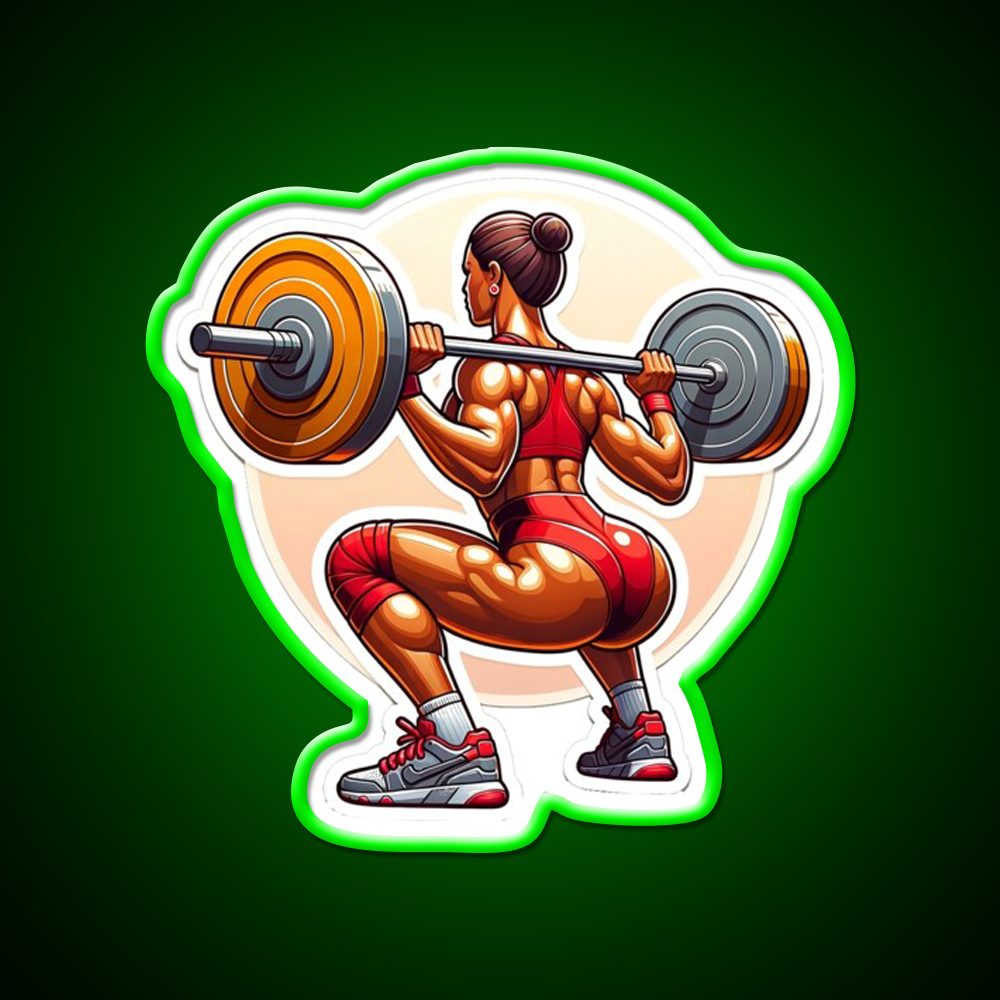 Female Squat Workout Bodybuilding Gym Fitness Led Neon Sign Rgb Color