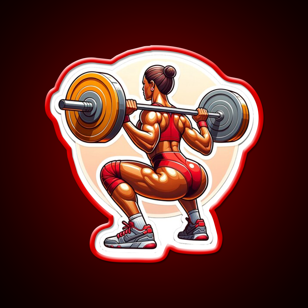 Female Squat Workout Bodybuilding Gym Fitness Led Neon Sign Rgb Color