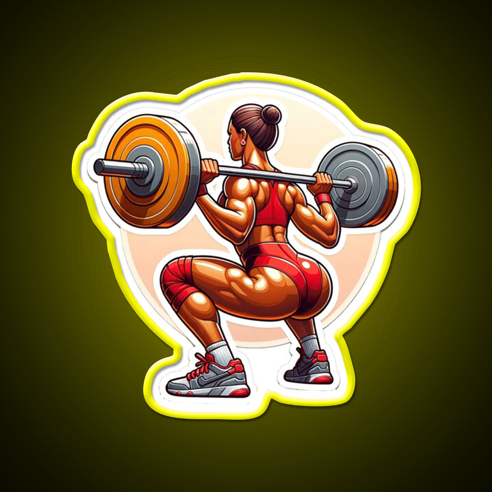 Female Squat Workout Bodybuilding Gym Fitness Led Neon Sign Rgb Color