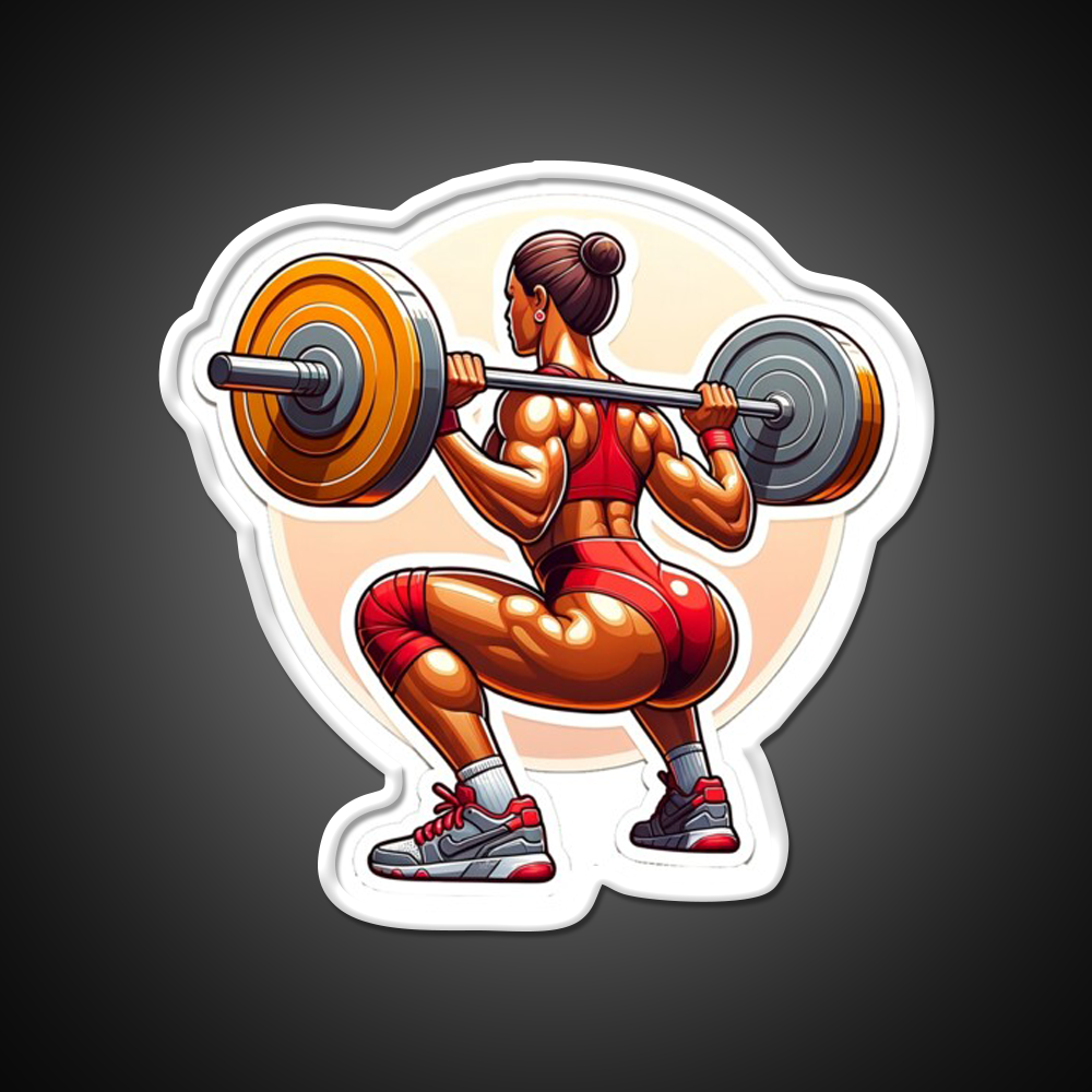 Female Squat Workout Bodybuilding Gym Fitness Led Neon Sign Rgb Color