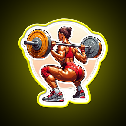 Female Squat Workout Bodybuilding Gym Fitness Led Neon Sign Rgb Color