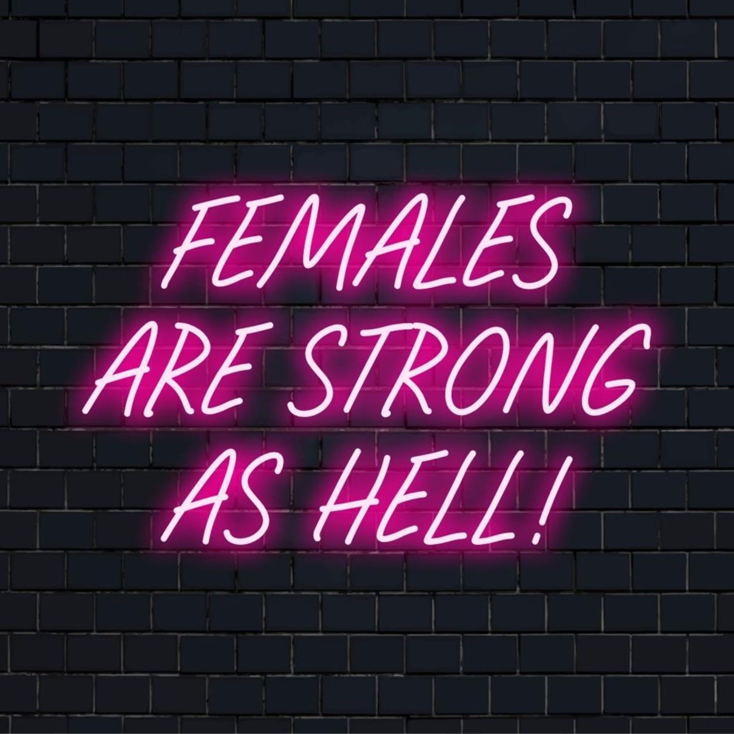 Females Are Strong As Hell Pink Led Neon Sign For Womens Studio Gym Decor | Shineneon