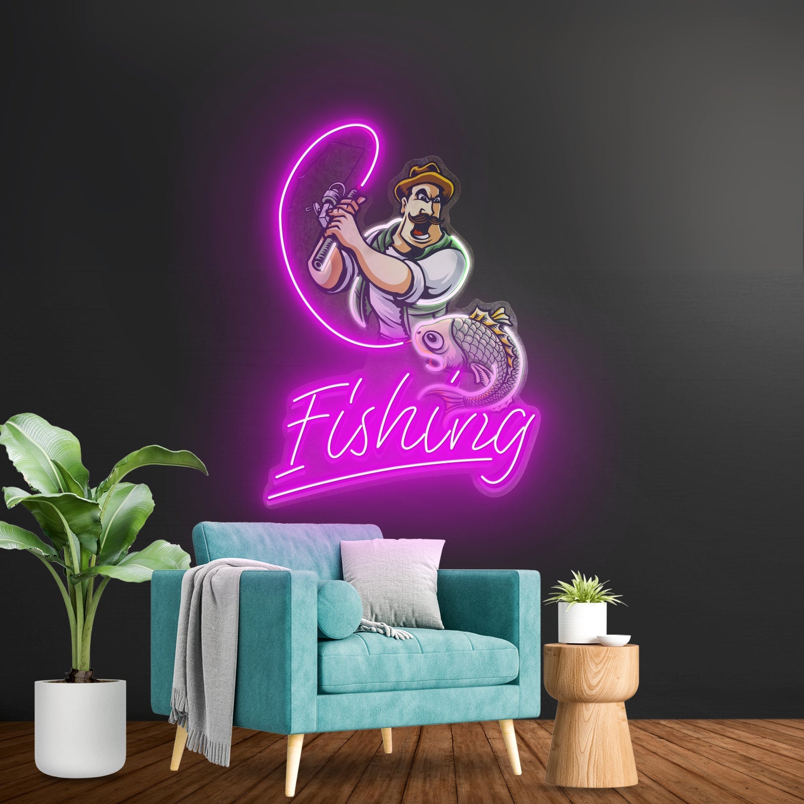 Ferocious Fisherman Led Neon Sign Light Custom Led Signs - Shineneon