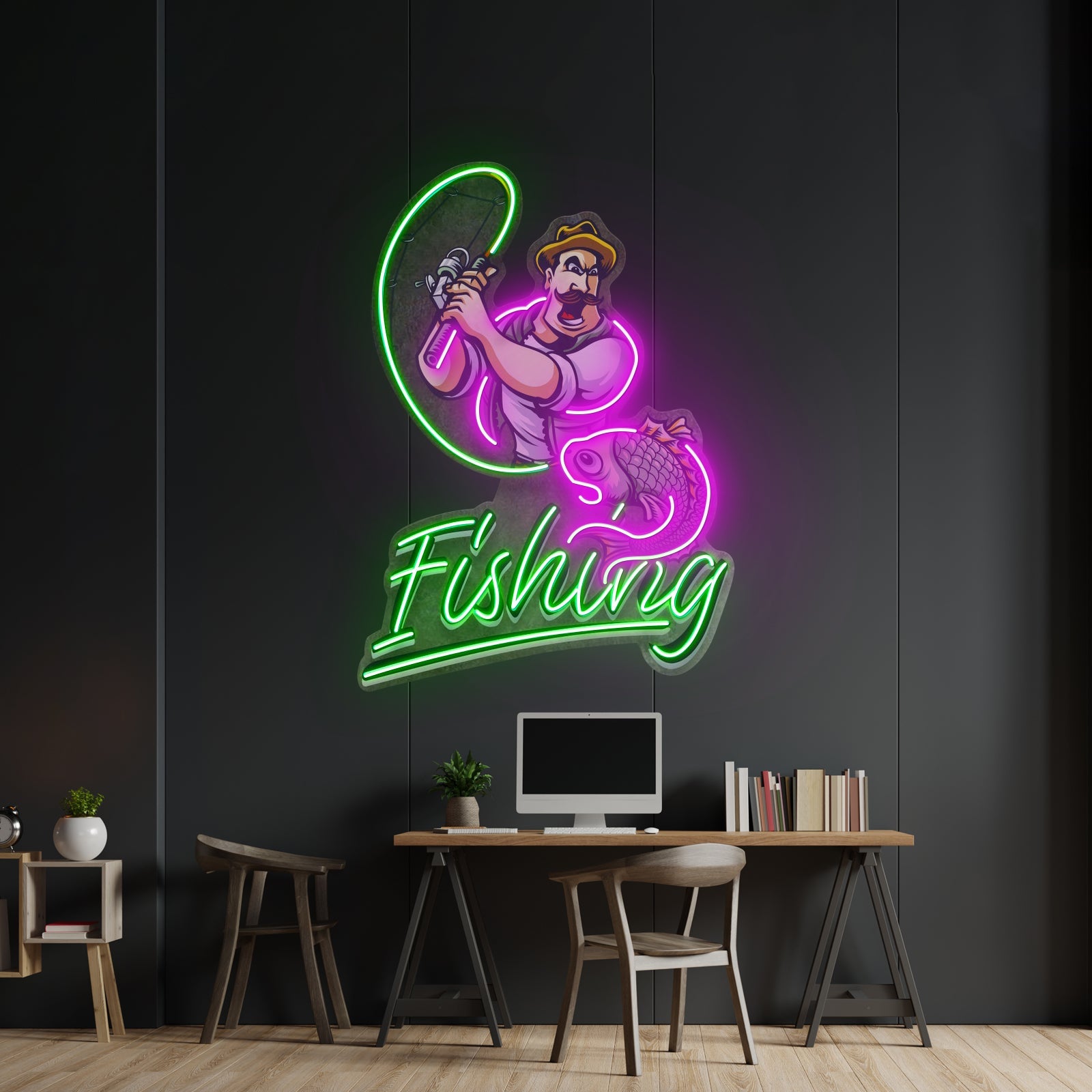 Ferocious Fisherman Led Neon Sign Light Custom Led Signs - Shineneon