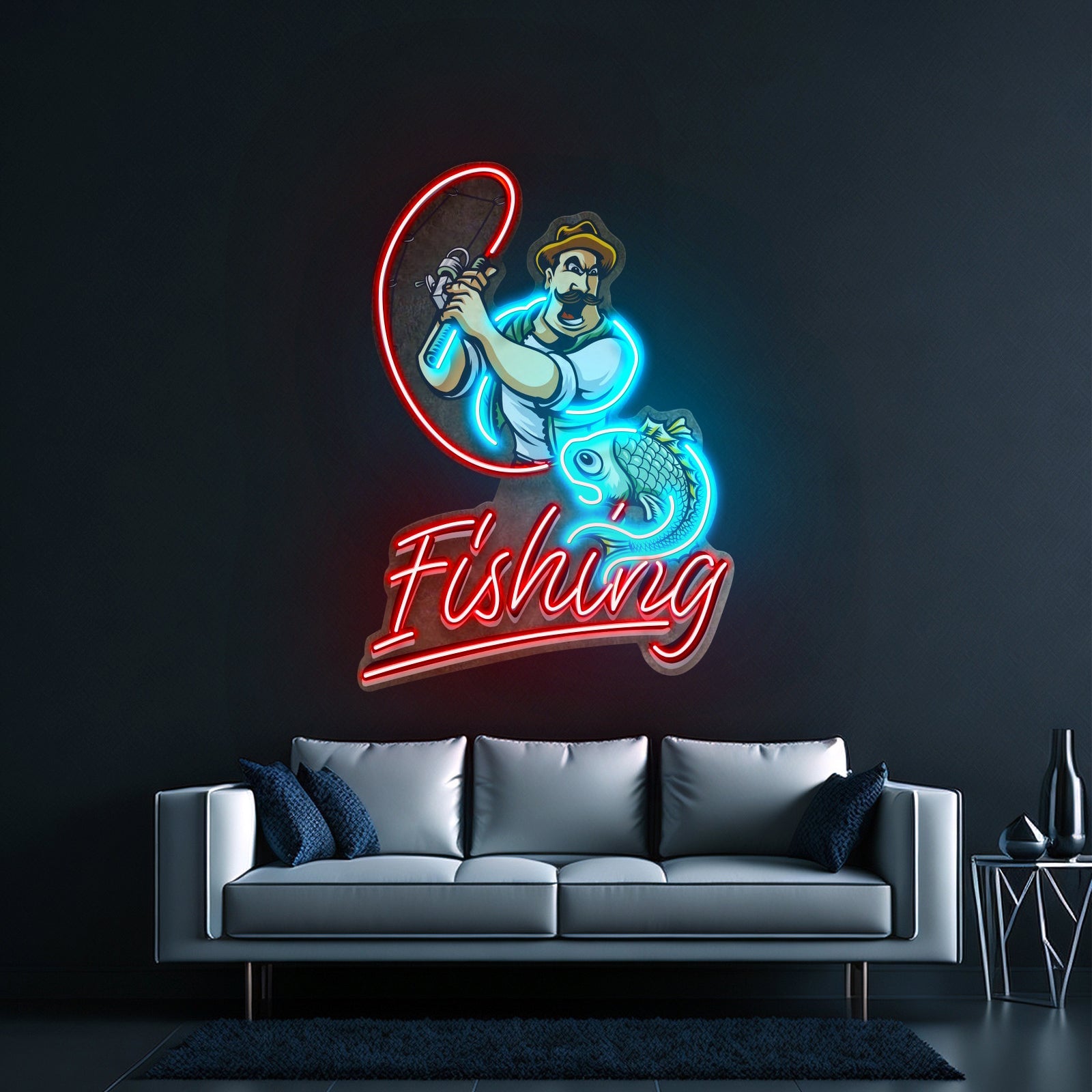 Ferocious Fisherman Led Neon Sign Light Custom Led Signs - Shineneon