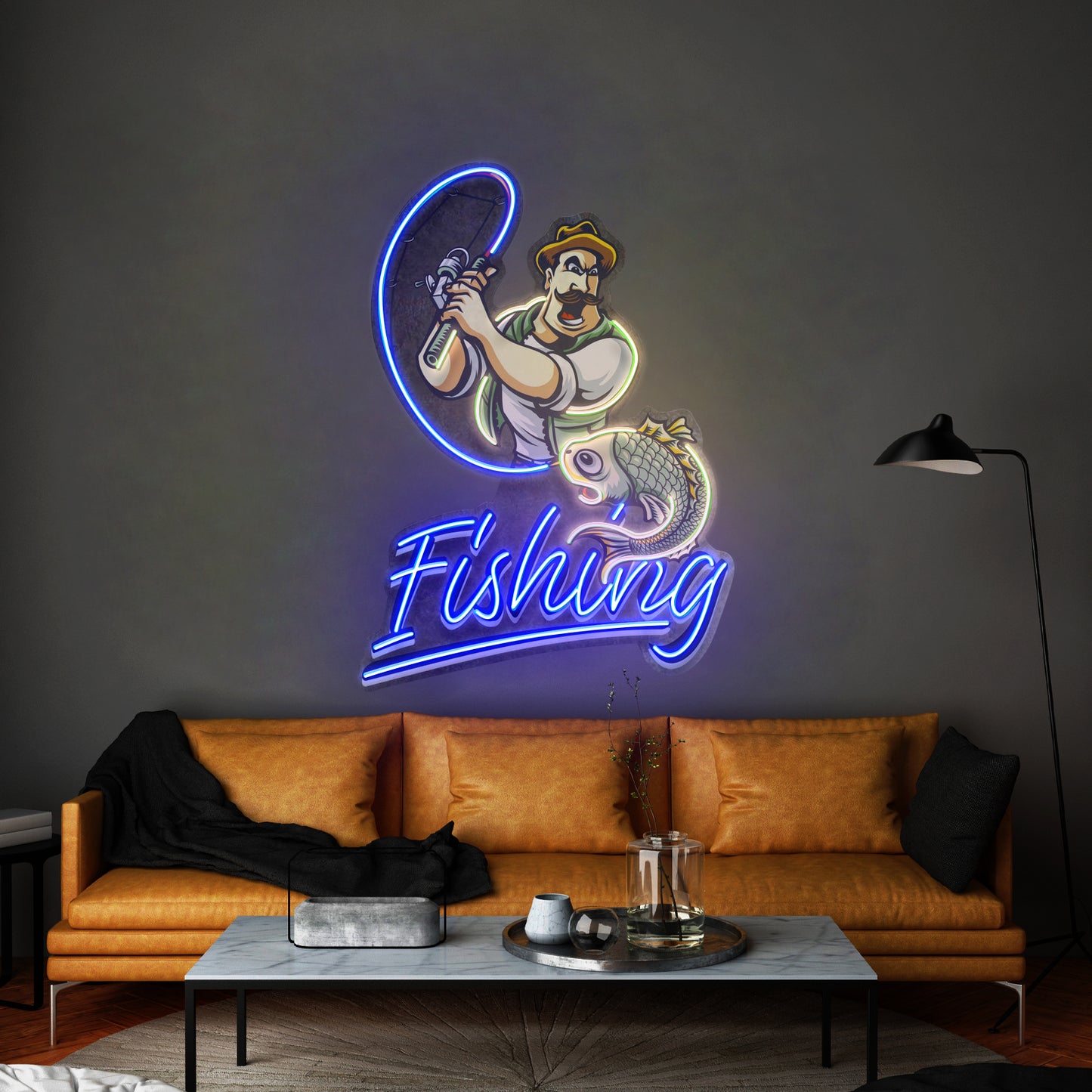 Ferocious Fisherman Led Neon Sign Light Custom Led Signs