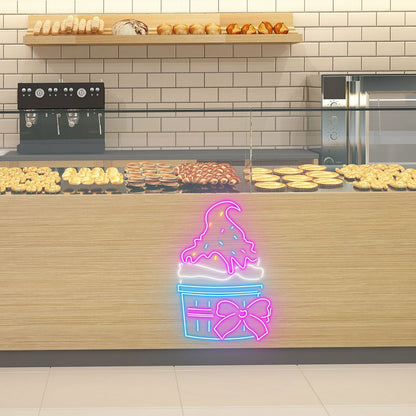 Festive Ice Cream Cup Celebratory Neon For Party Themes | Shineneon