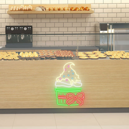Festive Ice Cream Cup Celebratory Neon For Party Themes | Shineneon