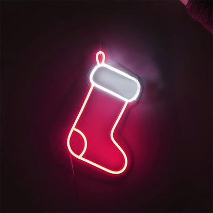 Festive Stocking Glow Neon Sign | Shineneon
