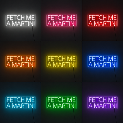 Fetch Me A Martini LED Neon Sign Cocktail Neon Sign Bar Neon Sign color grid