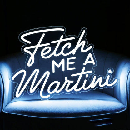 Fetch Me A Martini White Led Neon Sign Elegant Cocktail Lounge Decor | Shineneon