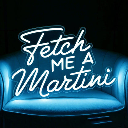 Fetch Me A Martini White Led Neon Sign Elegant Cocktail Lounge Decor | Shineneon