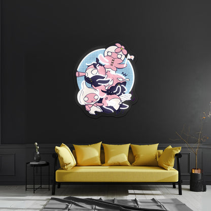Ffxiv Mandragora And Friends Blue Artwork Custom Neon Led Sign - Shineneon