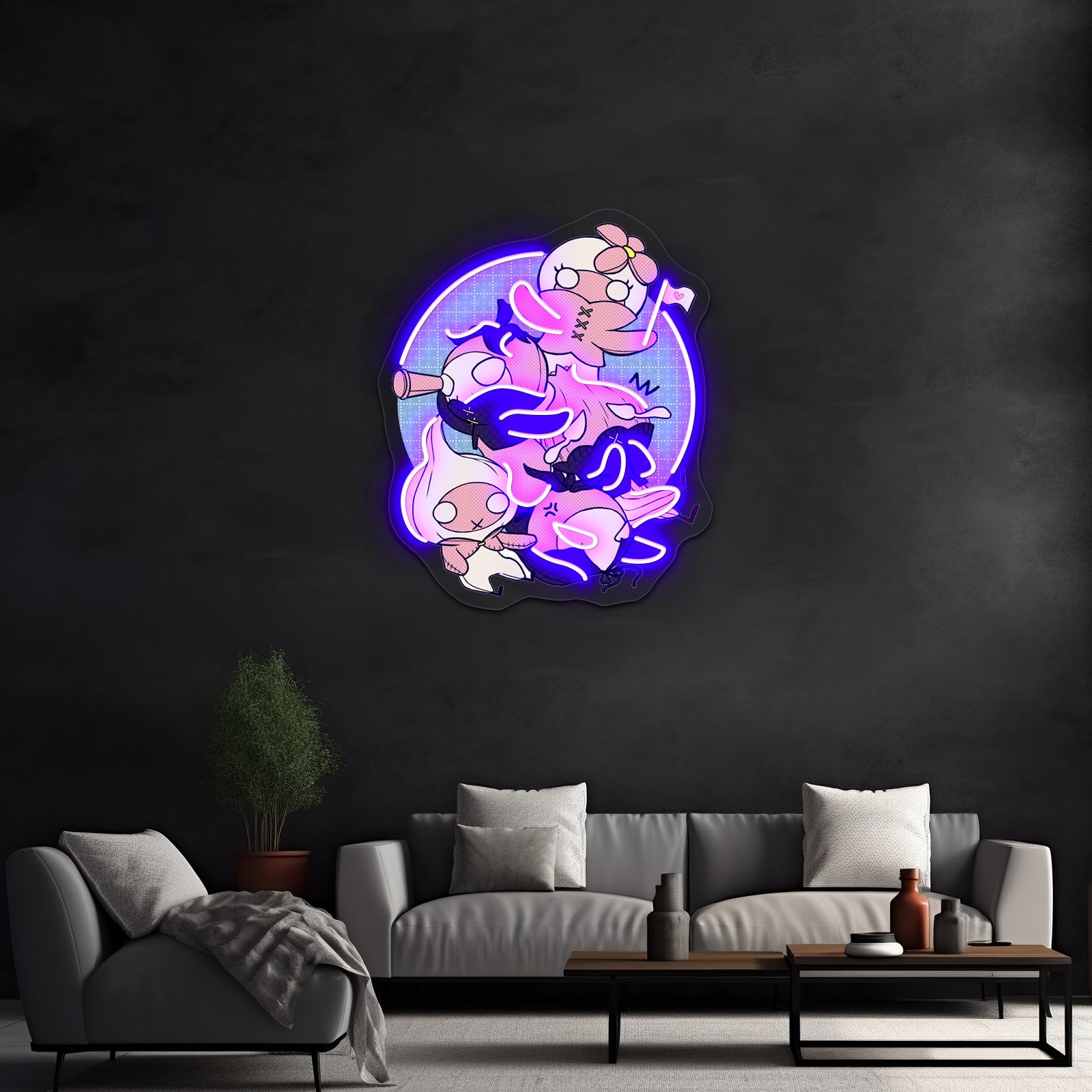 Ffxiv Mandragora And Friends Blue Artwork Custom Neon Led Sign - Shineneon