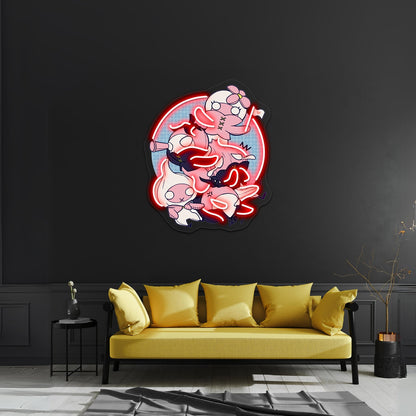 Ffxiv Mandragora And Friends Blue Artwork Custom Neon Led Sign - Shineneon