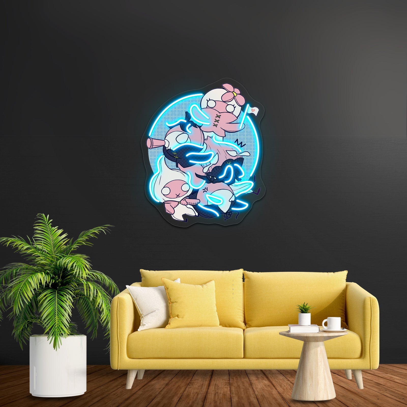 Ffxiv Mandragora And Friends Blue Artwork Custom Neon Led Sign - Shineneon