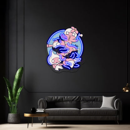 Ffxiv Mandragora And Friends Blue Artwork Custom Neon Led Sign