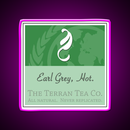 Fictional Brew Earl Grey Hot Beer Bar Decor Led Neon Sign Rgb Color - Neon sign mounted on wall in room