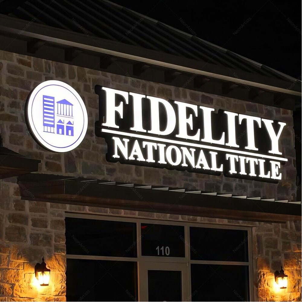 Fidelity National Title 3D Frontlit And Backlit Channel Letter Led Light Sign - Shineneon
