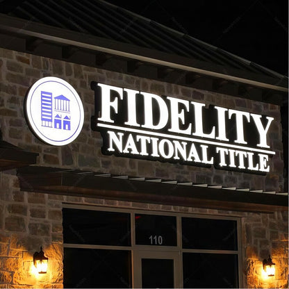 Fidelity National Title 3D Frontlit And Backlit Channel Letter Led Light Sign