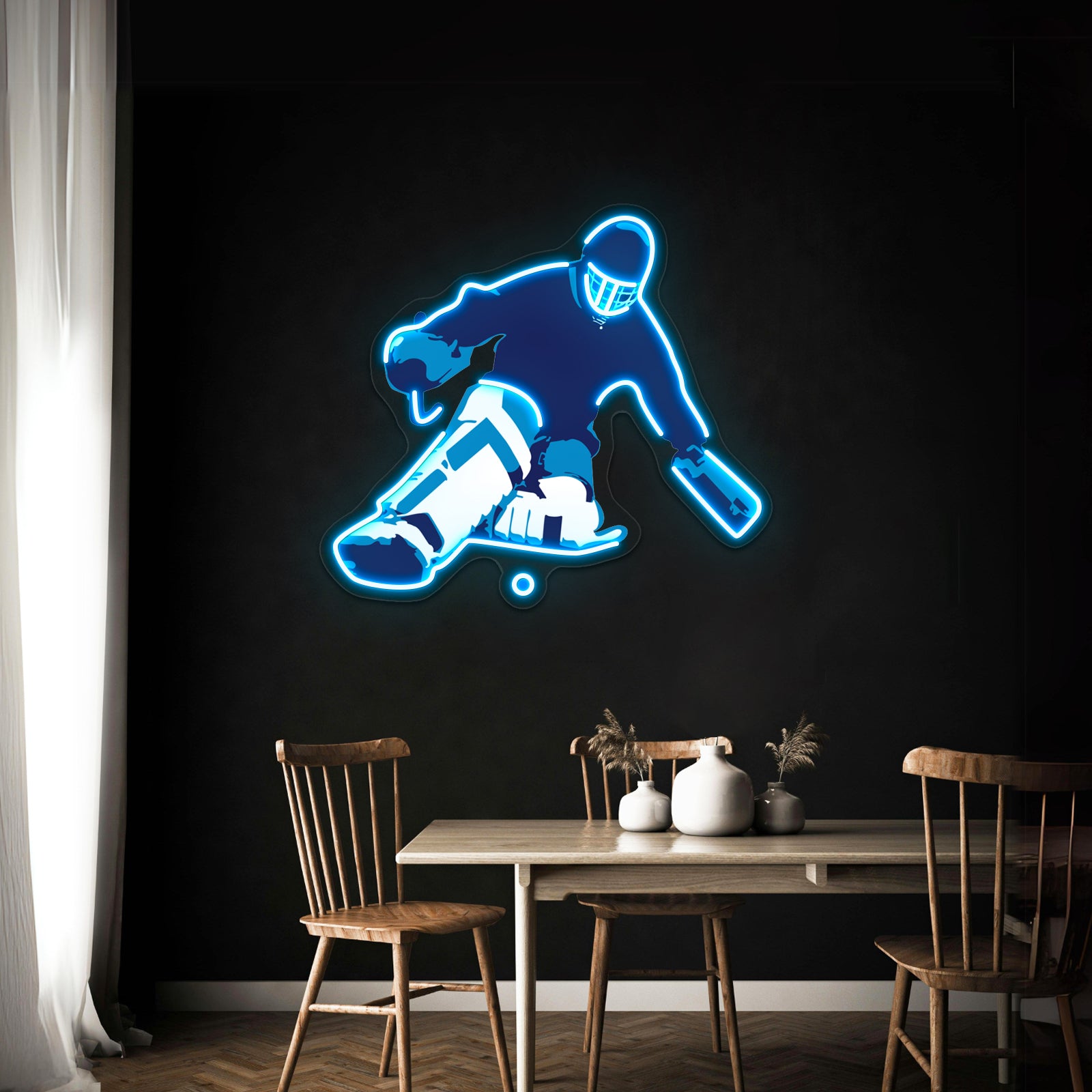 Fieldhockey Goalie Artwork Custom Neon Led Sign - Size and dimension reference