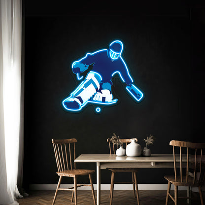 Fieldhockey Goalie Artwork Custom Neon Led Sign - Size and dimension reference