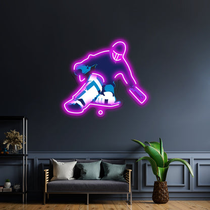 Fieldhockey Goalie Artwork Custom Neon Led Sign - LED neon sign close-up detail
