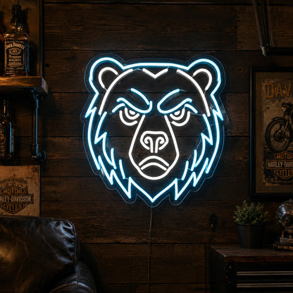 Fierce Bear Head Neon Sign LED Neon Sign real lifestyle scene