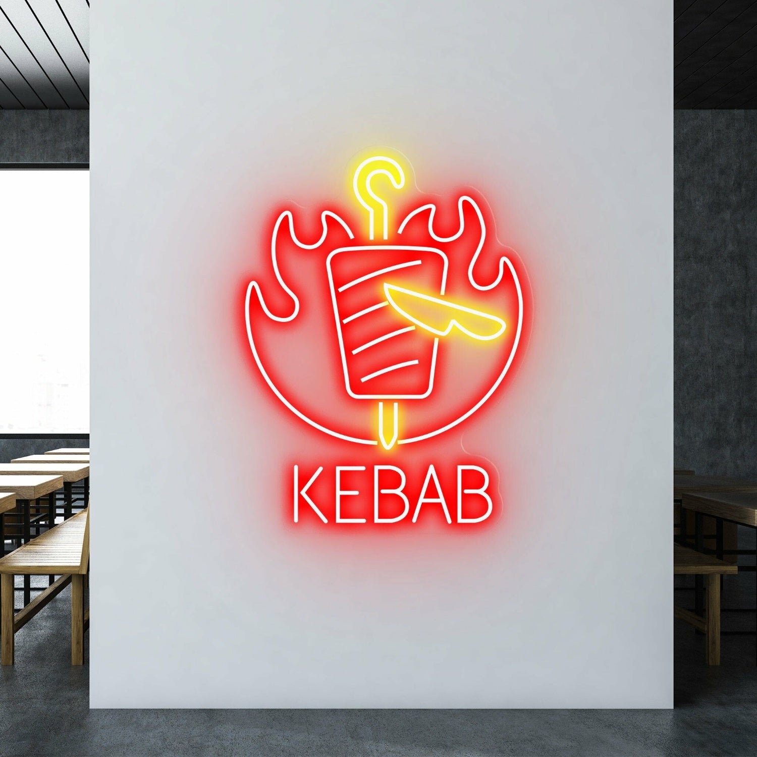 Fiery Kebab Light Up Your Grill Passion With Neon | Shineneon